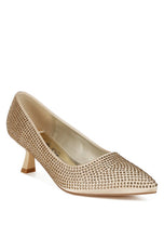 Load image into Gallery viewer, Dinah Rhinestones Embellished Kitten Heel Pumps