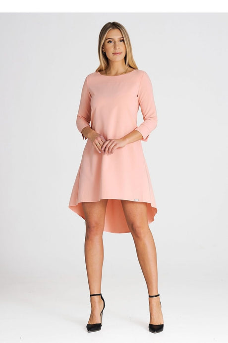 Elegant Asymmetrical Dress with 3/4 Sleeves