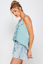 Load image into Gallery viewer, TEXTURED RUFFLE FRILL TANK TOP