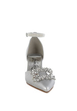 Load image into Gallery viewer, Onkana Diamante Brooch Kitten Heel Sandals