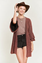 Load image into Gallery viewer, Glitter bell sleeve kimono style cardigan PLUS