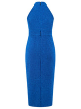 Load image into Gallery viewer, Slit Ruched Mock Neck Sleeveless Dress