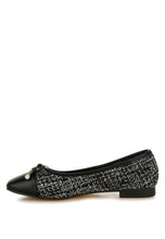 Load image into Gallery viewer, Acino Boucle Pearl Bow Ballerinas