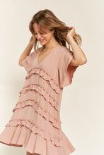 Load image into Gallery viewer, PLUS TIERED RUFFLE MINI DRESS