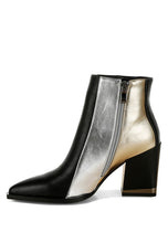 Load image into Gallery viewer, Stemon Three Tone Block Heel Boots