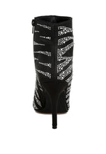 Load image into Gallery viewer, Toget Satin Rhinestone Ankle Party Boots