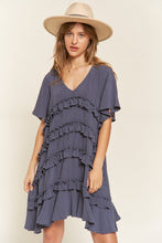 Load image into Gallery viewer, TIERED RUFFLE MINI DRESS