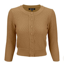 Load image into Gallery viewer, 3/4 Sleeve Cute Pattern Cropped Cardigan Sweater