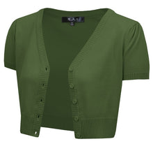 Load image into Gallery viewer, Cropped Bolero Knit Sweater Cardigan Short Sleeve