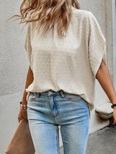 Load image into Gallery viewer, Swiss Dot Mock Neck Half Sleeve Blouse