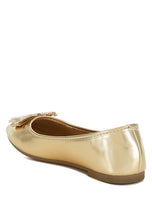 Load image into Gallery viewer, Navik Rhinestone Buckle Metallic Ballerinas