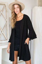 Load image into Gallery viewer, Glitter bell sleeve kimono style cardigan PLUS