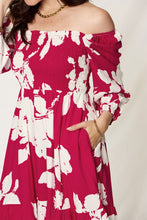 Load image into Gallery viewer, Double Take Full Size Floral Ruffle Hem Smocked Dress