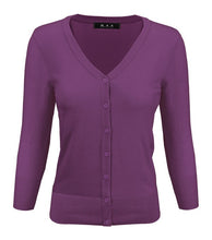 Load image into Gallery viewer, Crewneck Button Down Knit Plus Size  Cardigans