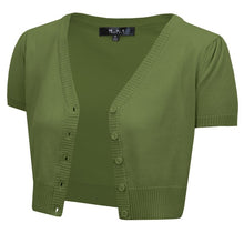 Load image into Gallery viewer, Cropped Bolero Knit Sweater Cardigan Short Sleeve