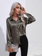 Load image into Gallery viewer, Collared Neck Buttoned Long Sleeve Shirt