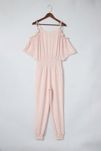 Load image into Gallery viewer, Frill Surplice Cold Shoulder Jumpsuit