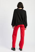Load image into Gallery viewer, OVER FITTED LONG SLEEVE SWEATER TOP