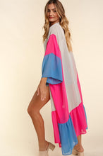 Load image into Gallery viewer, PLUS COLOR BLOCK KIMONO MAXI OPEN CARDIGAN