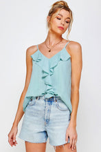 Load image into Gallery viewer, TEXTURED RUFFLE FRILL TANK TOP