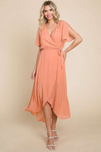 Load image into Gallery viewer, Culture Code Full Size Swiss Dot Tied Slit Short Sleeve Dress