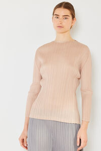 Pleated Long Sleeve Boatneck Top