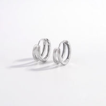 Load image into Gallery viewer, 925 Sterling Silver Inlaid Zircon Huggie Earrings