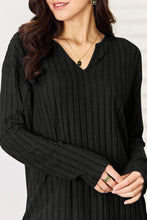 Load image into Gallery viewer, 2 PC Notched Long Sleeve Top and Pants Set
