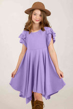 Load image into Gallery viewer, Round Neck Petal Sleeve Dress