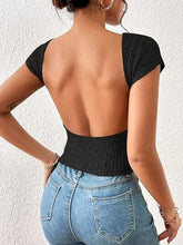 Load image into Gallery viewer, Backless Short Sleeve T-Shirt