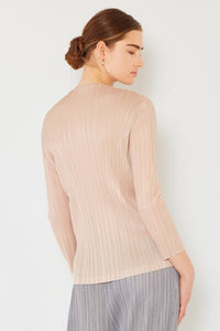Pleated Long Sleeve Boatneck Top