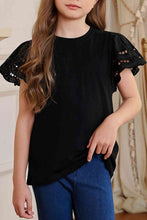 Load image into Gallery viewer, Round Neck Flutter Sleeve T-Shirt