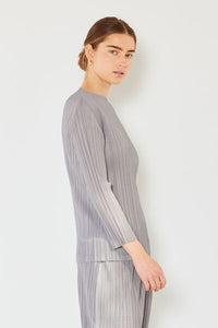 Pleated Long Sleeve Boatneck Top