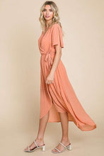 Load image into Gallery viewer, Culture Code Full Size Swiss Dot Tied Slit Short Sleeve Dress