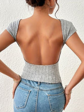 Load image into Gallery viewer, Backless Short Sleeve T-Shirt