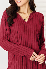 Load image into Gallery viewer, 2 PC Notched Long Sleeve Top and Pants Set