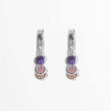 Load image into Gallery viewer, Zircon 925 Sterling Silver Huggie Earrings
