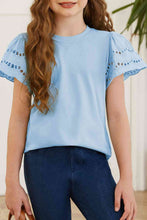 Load image into Gallery viewer, Round Neck Flutter Sleeve T-Shirt