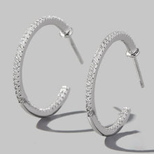 Load image into Gallery viewer, Zircon 925 Sterling Silver C-Hoop Earrings