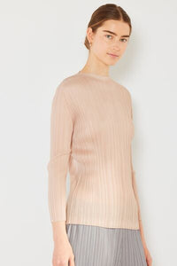 Pleated Long Sleeve Boatneck Top